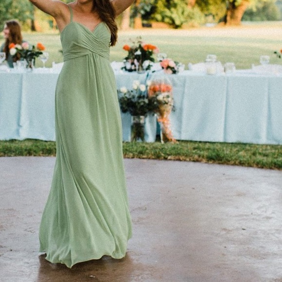 sage green wedding guest dress